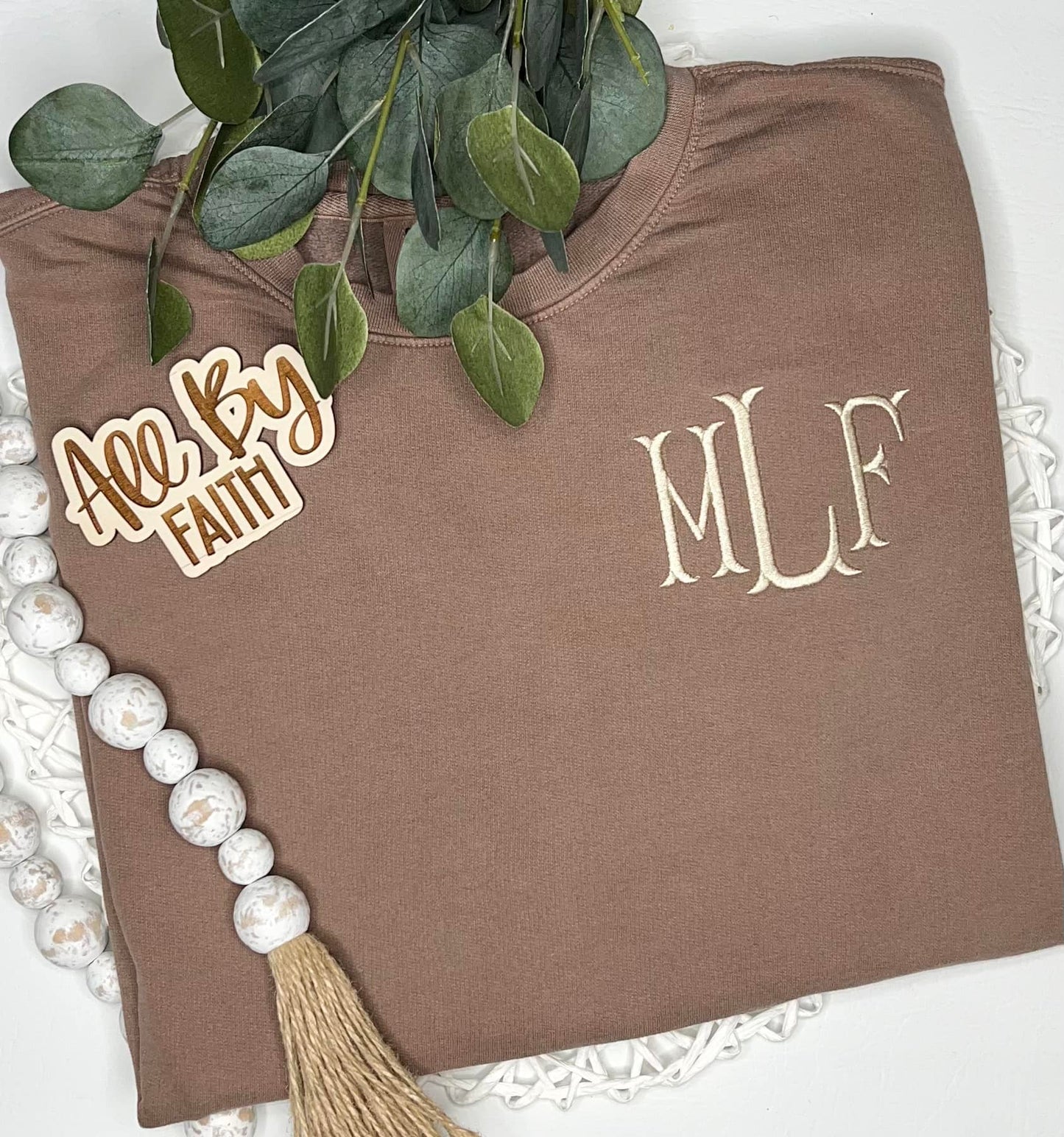 Comfort Colors Lightweight Sweatshirt With Monogram