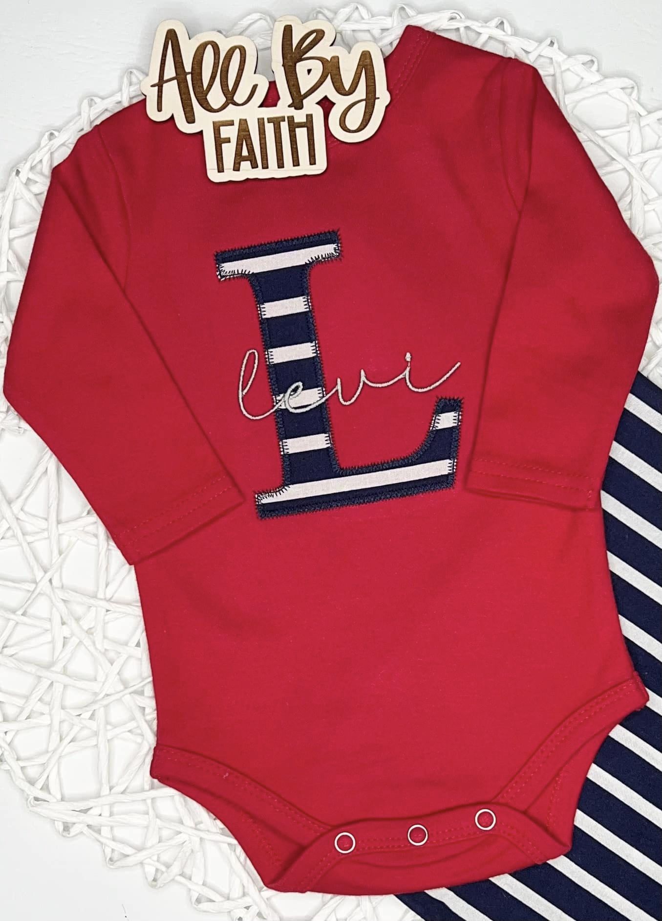 Applique Letter With Name Infant Bodysuit