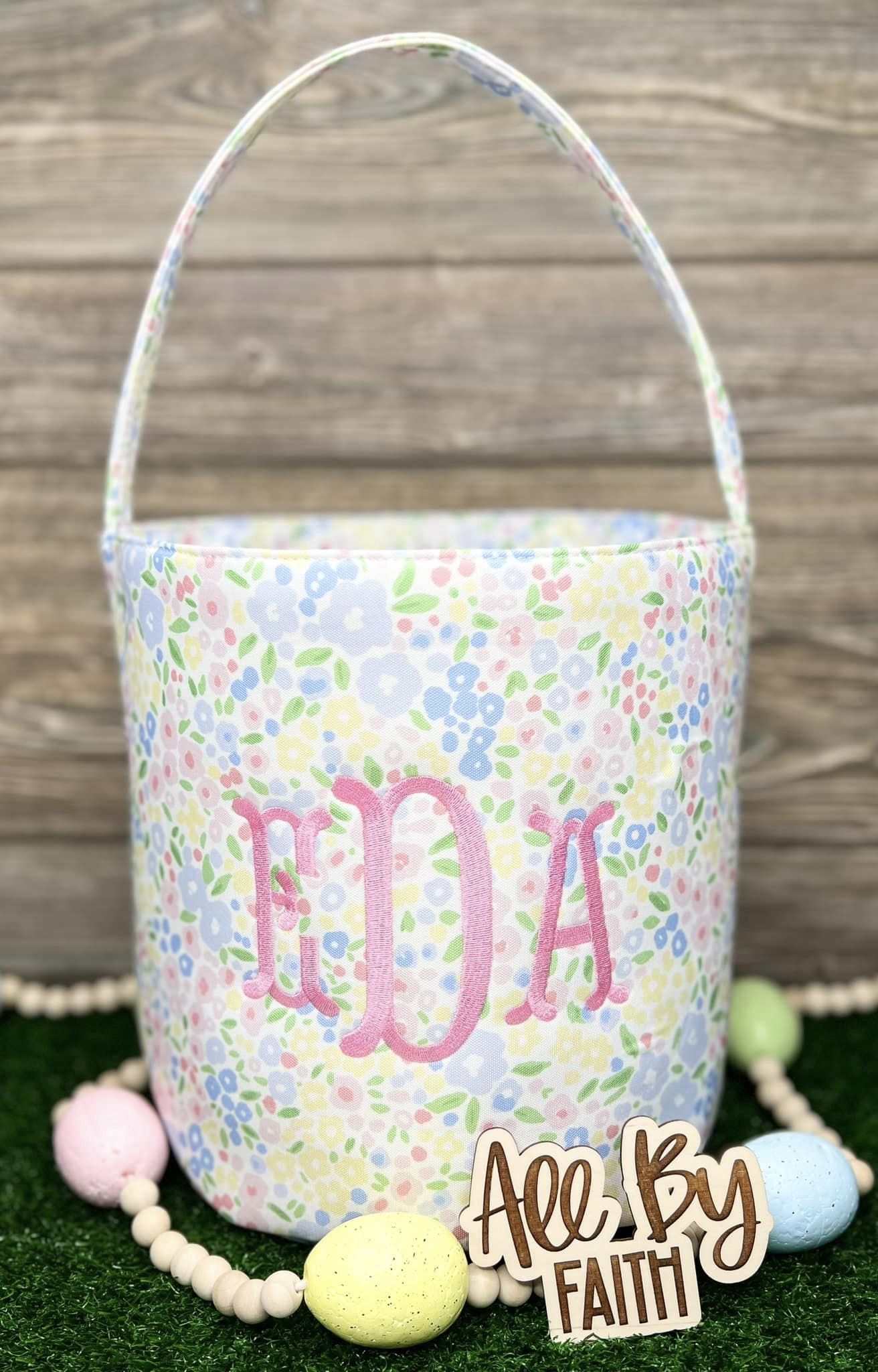 Embroidered Name / Monogram Easter Basket