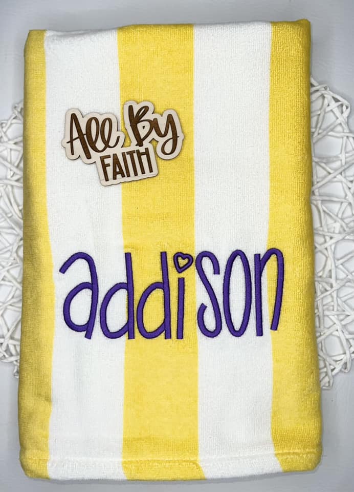 Embroidered Monogram / Name Beach Towels