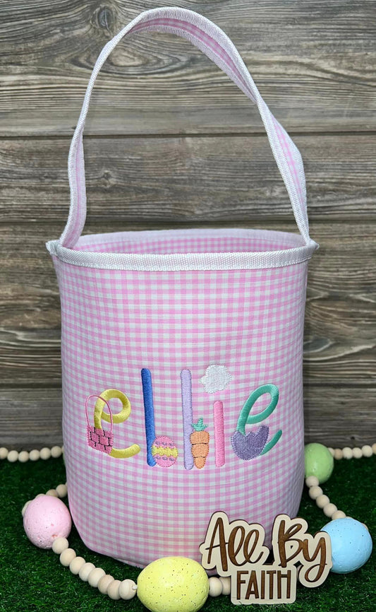 Embroidered Name / Monogram Easter Basket