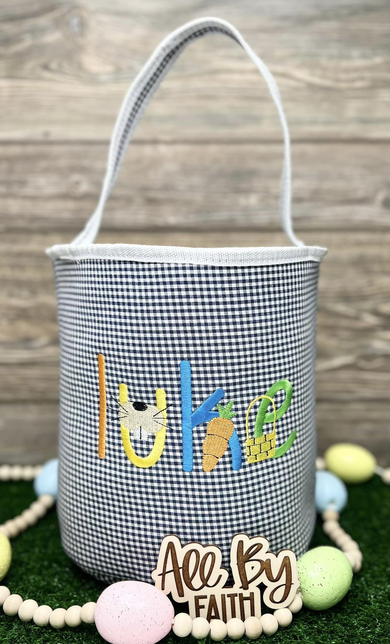 Embroidered Name / Monogram Easter Basket